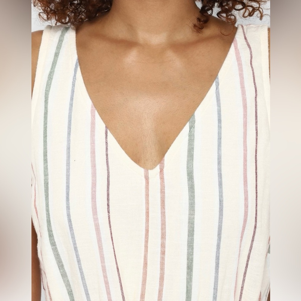 American Eagle Women’s Jumpsuit Blend V Neeck Sleeveless Striped Size XS - Picture 3 of 10